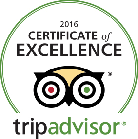 2016 Tripadvisor Certificate of Excellance
